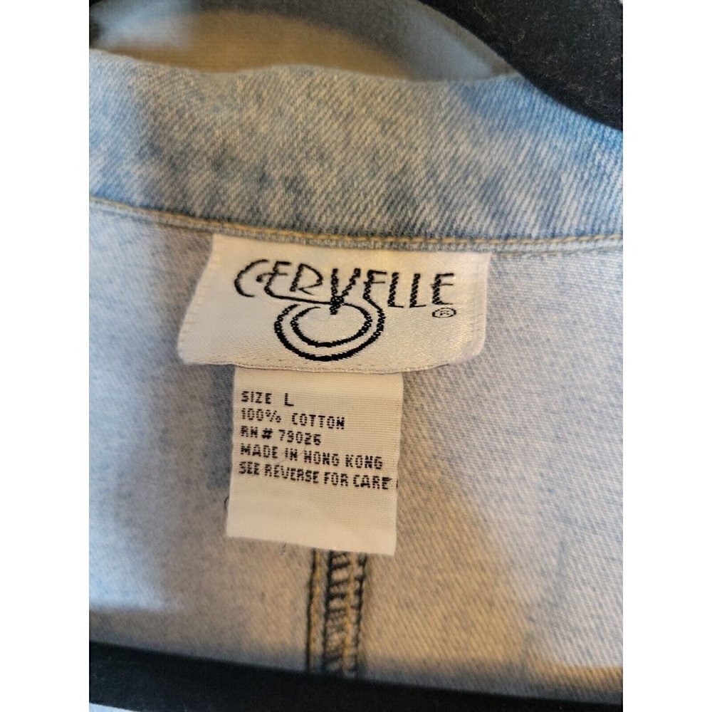 Cervelle Vintage Women's Denim Jacket Size L Blue Jean Blazer Southwestern Aztec - Picture 8 of 12